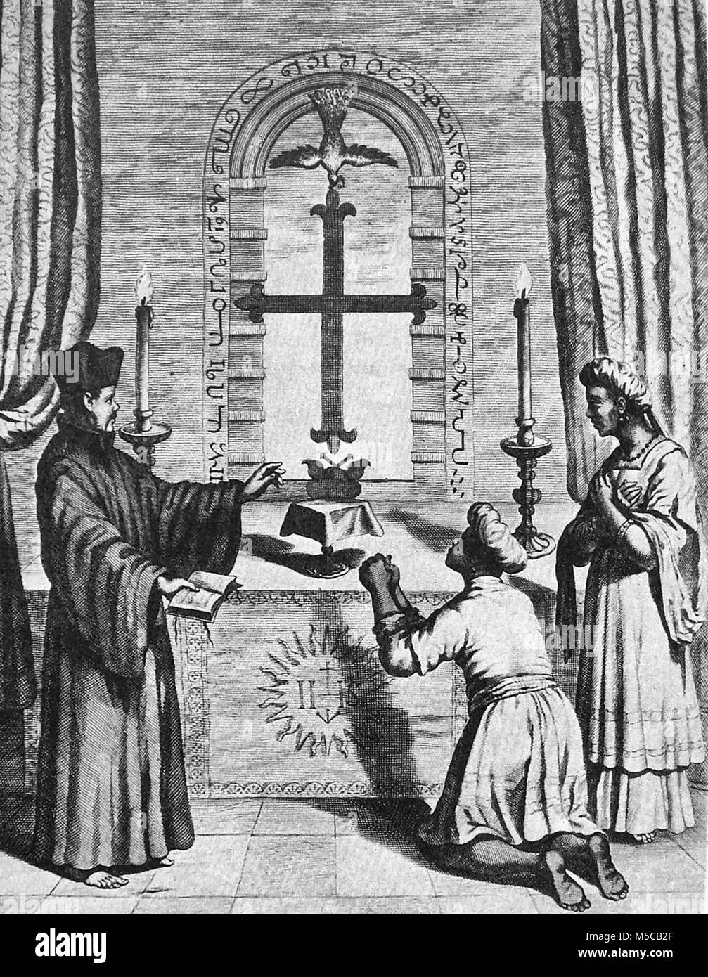Culte de Saint Thomas à Mylapore, 18e siècle Banque D'Images