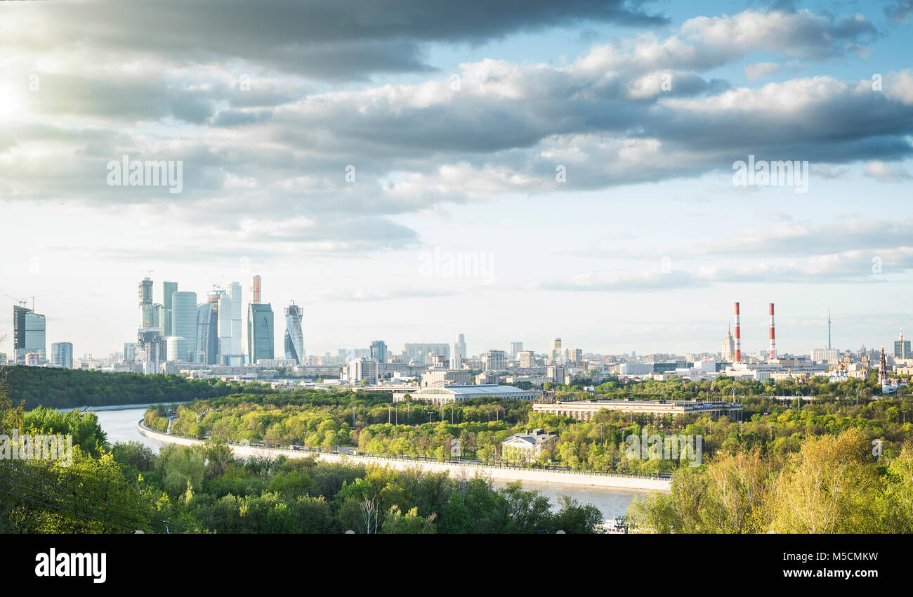 Vue panoramique de la ville de Moscou, la Russie des Moineaux Banque D'Images