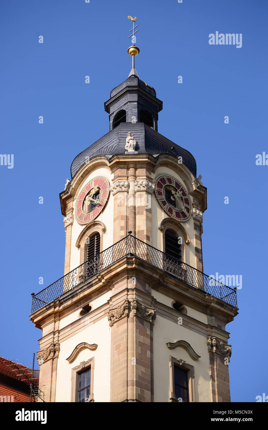 Église Stadtpfarrkirche St. Dionysius, Neckarsulm, Bade-Wurtemberg, Allemagne Banque D'Images