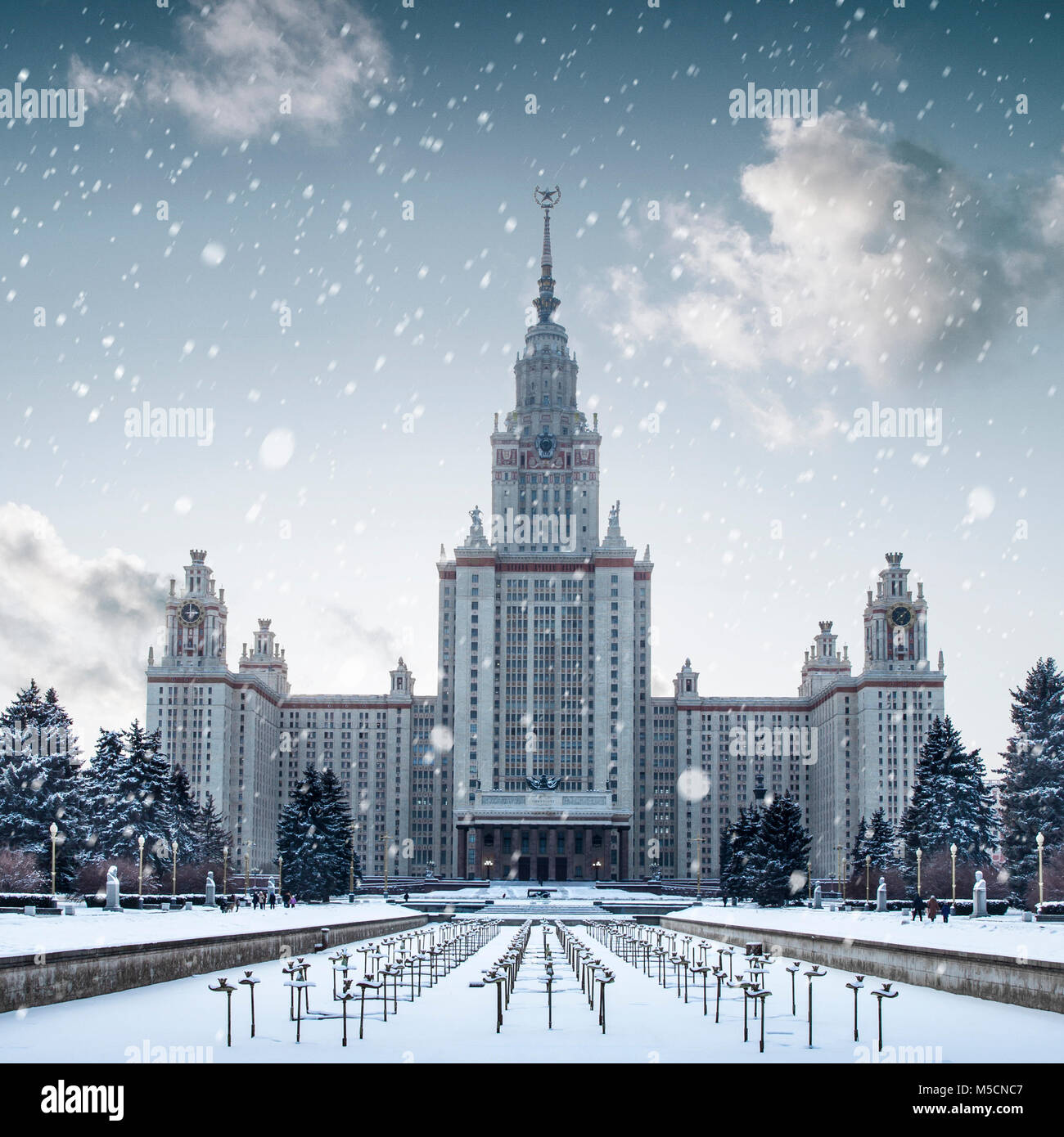Bâtiment de l'Université d'État Lomonossov de Moscou, Russie Banque D'Images