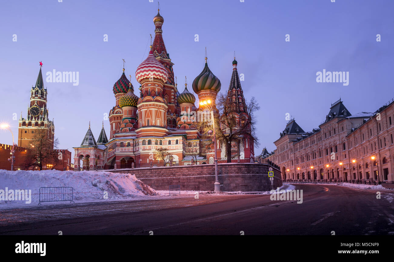 La Cathédrale Saint Basile sur la Place Rouge à Moscou, Russie Banque D'Images