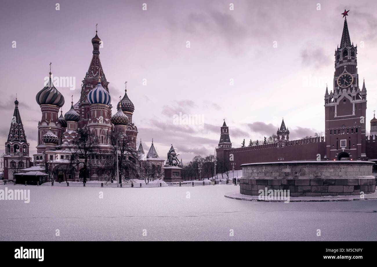 La Cathédrale Saint-Basile sur la Place Rouge à Moscou, Russie Banque D'Images