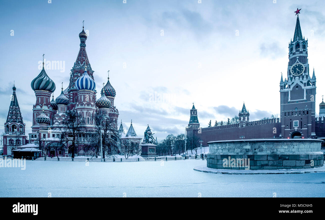 La Cathédrale Saint-Basile sur la Place Rouge à Moscou, Russie Banque D'Images