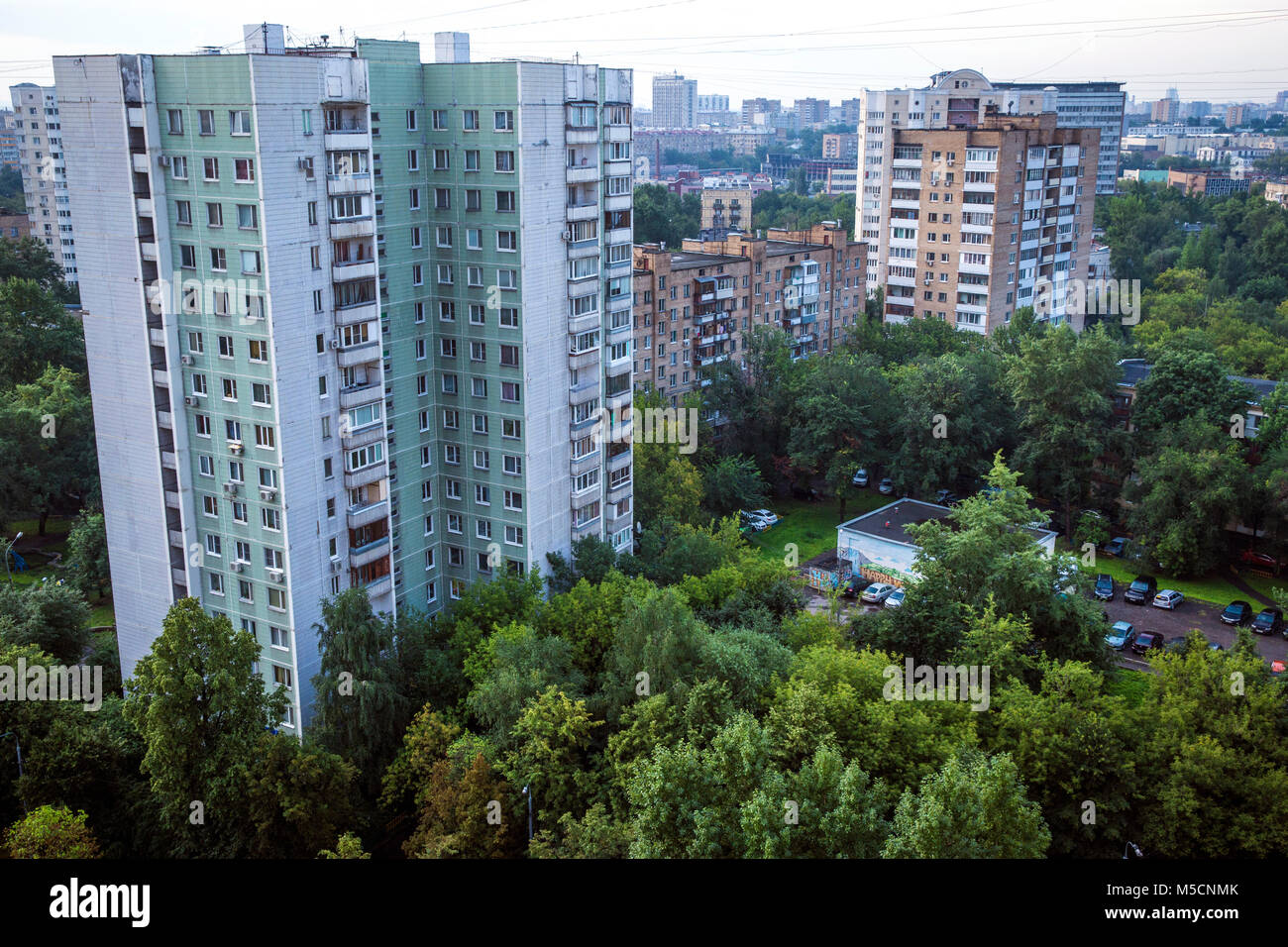 Photographie aérienne de la ville de Moscou en Russie, région VDNH Banque D'Images