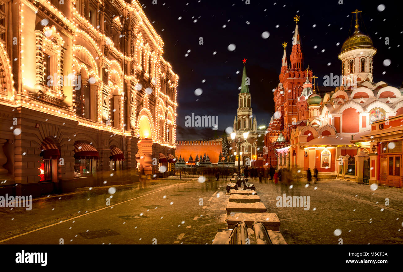 Le temps de Noël à Moscou, Russie Banque D'Images