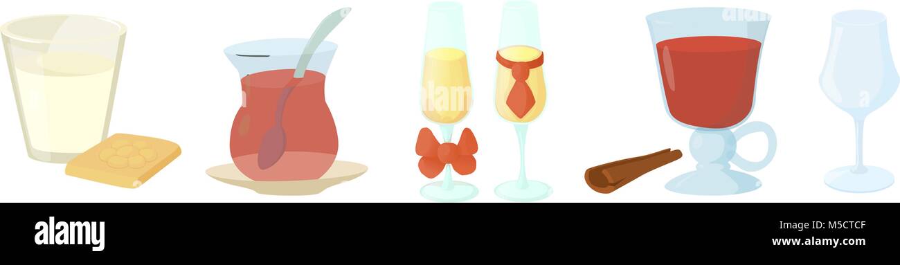 Icon Set lunettes, style cartoon Illustration de Vecteur