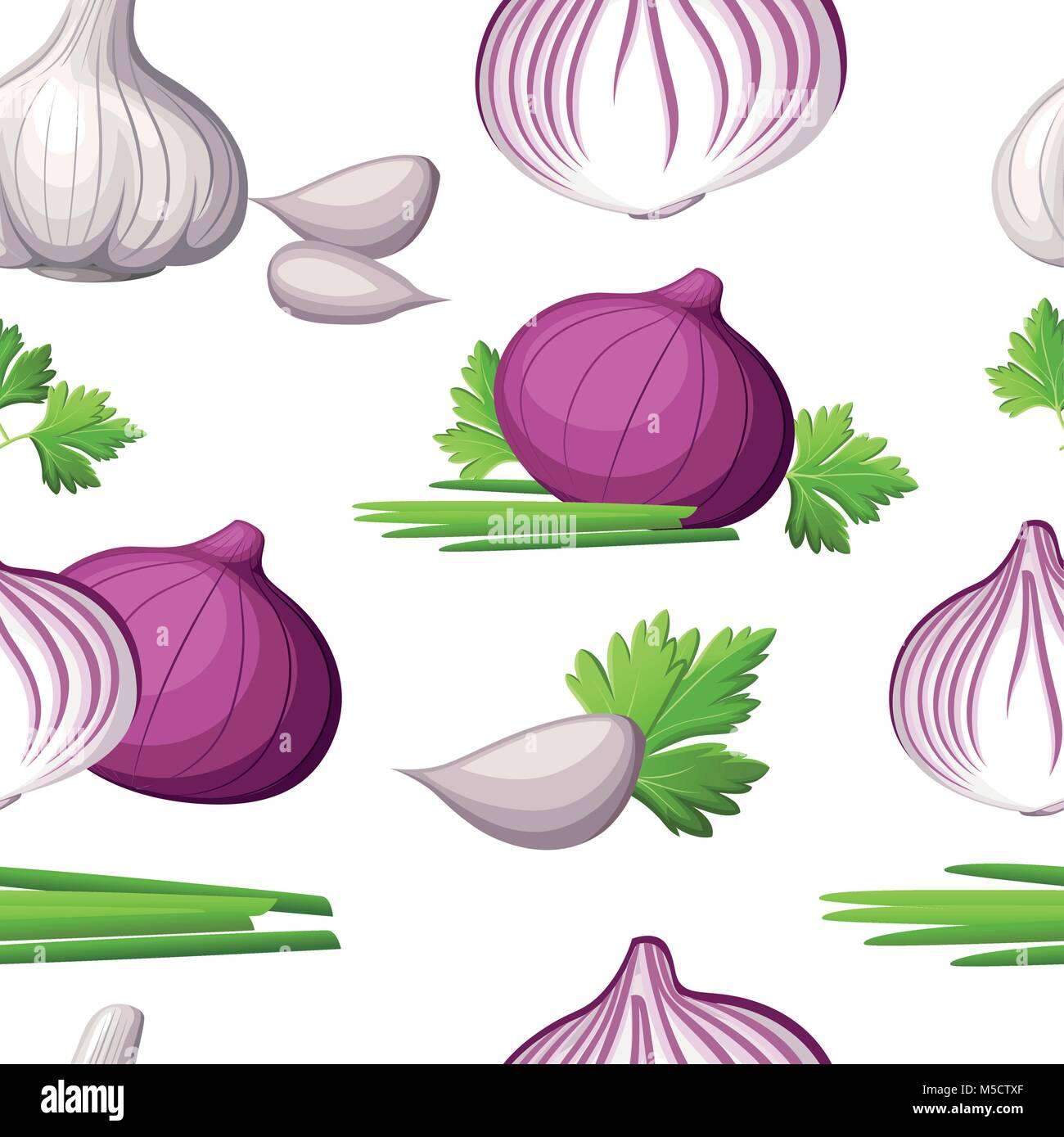 Une structure de l'oignon rouge et blanc frais légumes Ail du jardin bio vector illustration isolé sur fond blanc site web Illustration de Vecteur