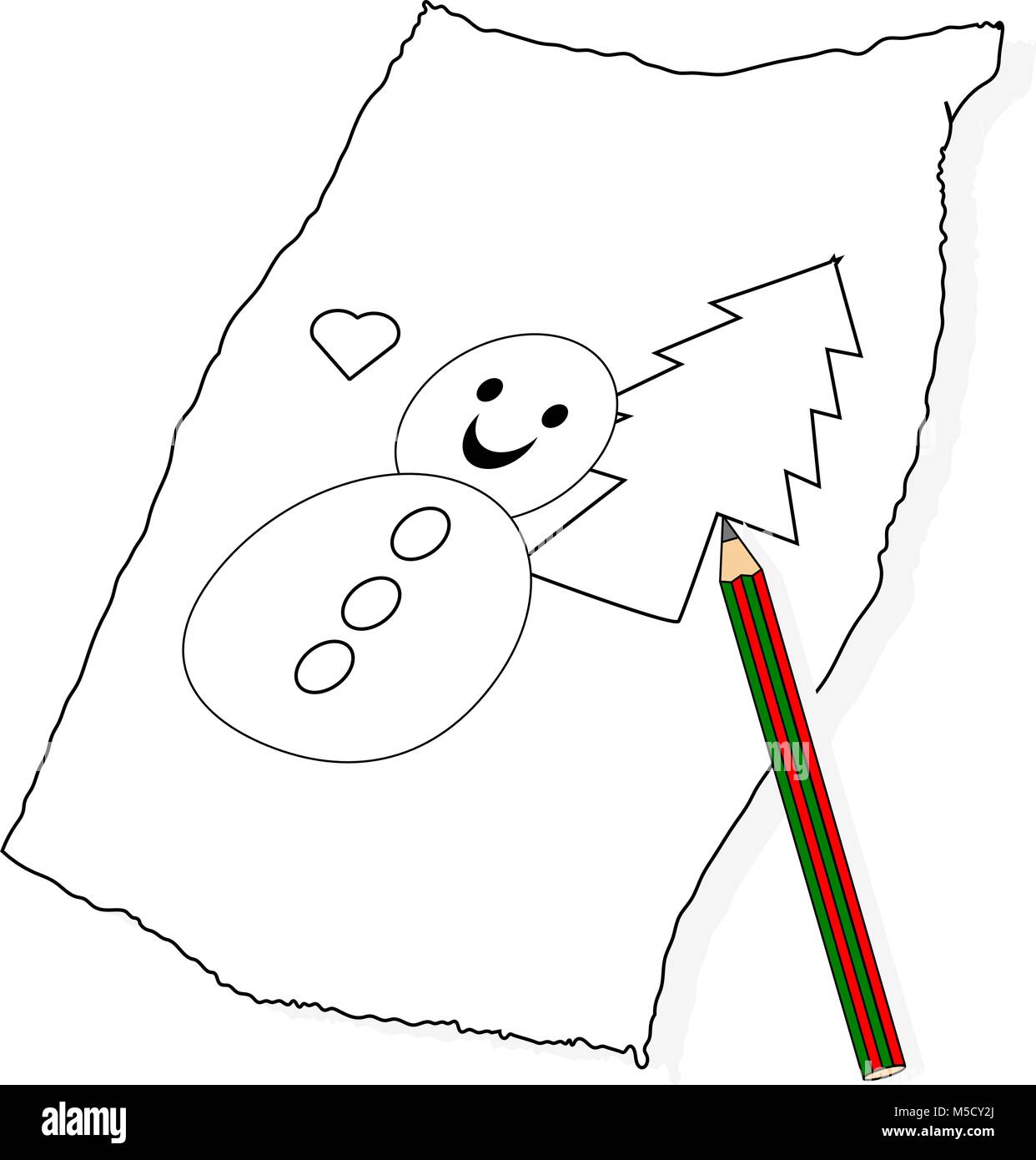 Projet De Crayon Et Papier à Dessin De Bonhomme De Neige