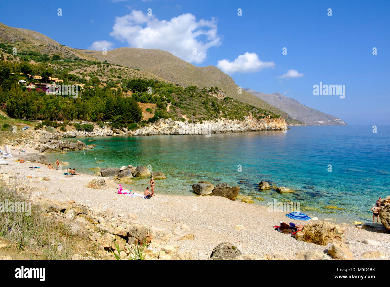 La baie de Cala Mazzo di Sciacca, Callamazzo beach, Zingaro, près de Trapani, Sicile, Italie Banque D'Images