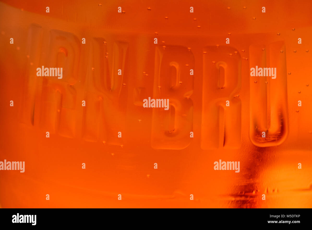 L'IRN Bru - close up de bouteille de l'IRN Bru Banque D'Images