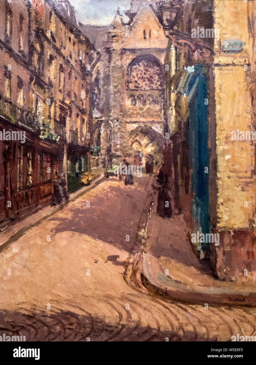 Walter Sickert. La peinture intitulée "La Rue Pecquet, Dieppe' par Walter Richard Sickert (1860-1942), huile sur toile, c.1907 Banque D'Images