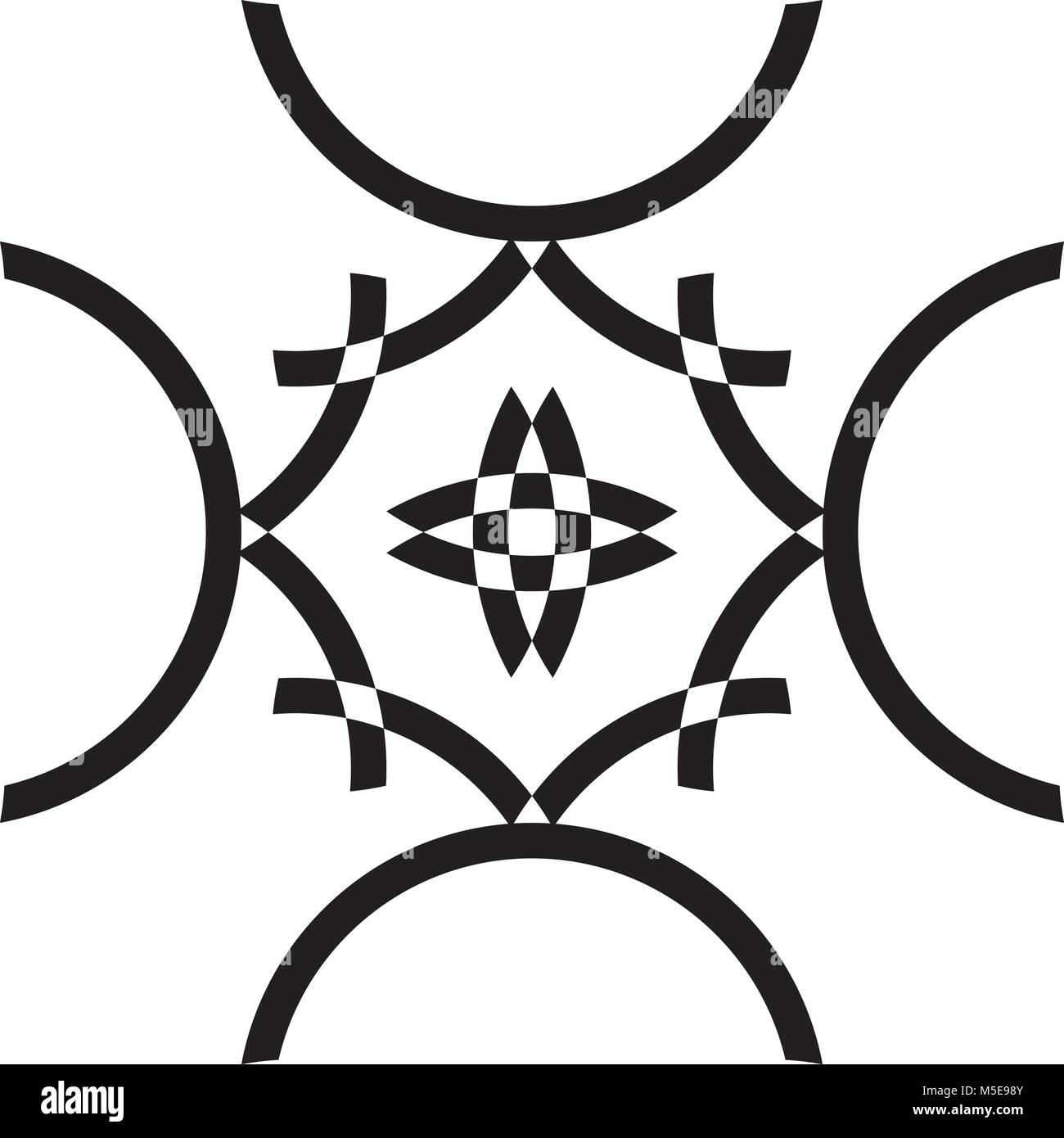 Projet de clôture Arabesque recoupé segment de cercle noir sur fond transparent Illustration de Vecteur