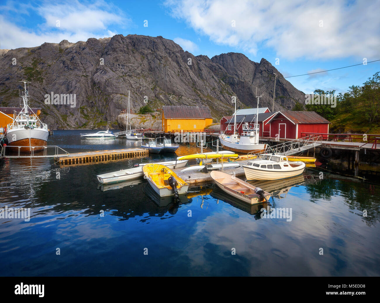 Pêche en Norvège Villange Nusfjord Banque D'Images