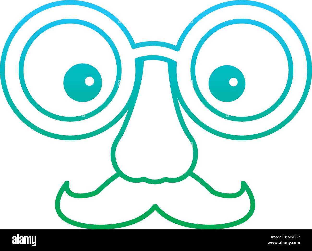 Funny fake moustache lunettes masque et nez Illustration de Vecteur