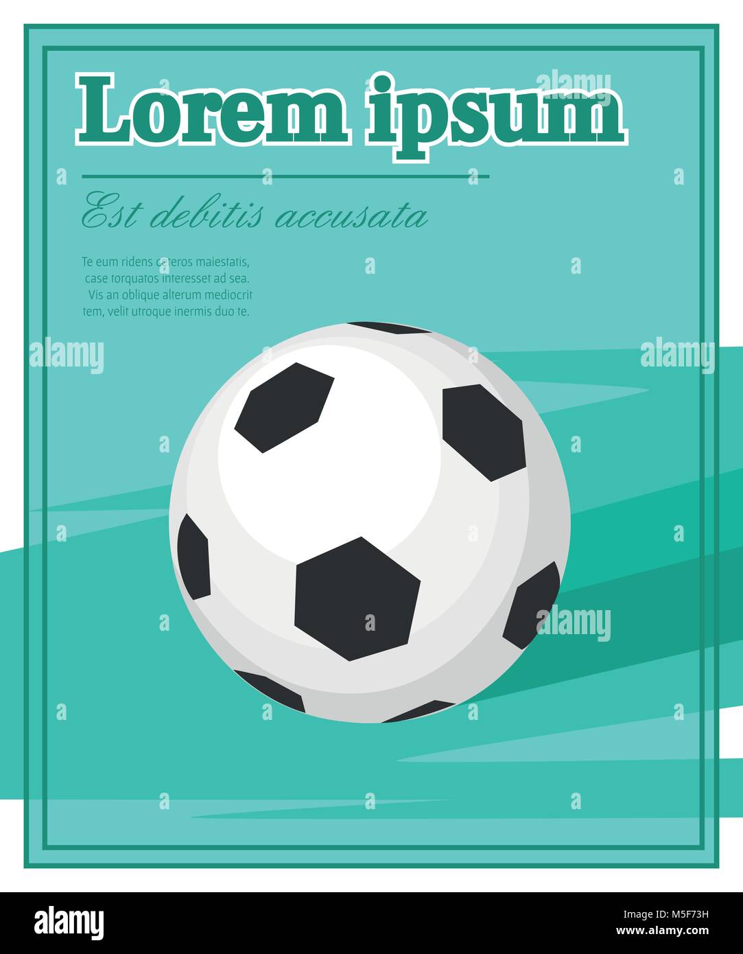 Classique noir et blanc ballon de soccer vector illustration avec place pour votre texte isolé sur fond de couleur. Illustration de Vecteur