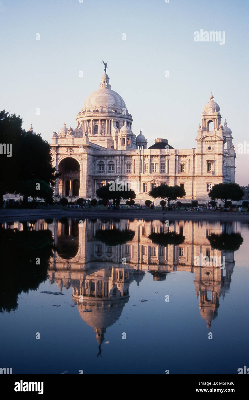 Vue de Victoria Memorial à Calcutta, au Bengale occidental, Inde Banque D'Images