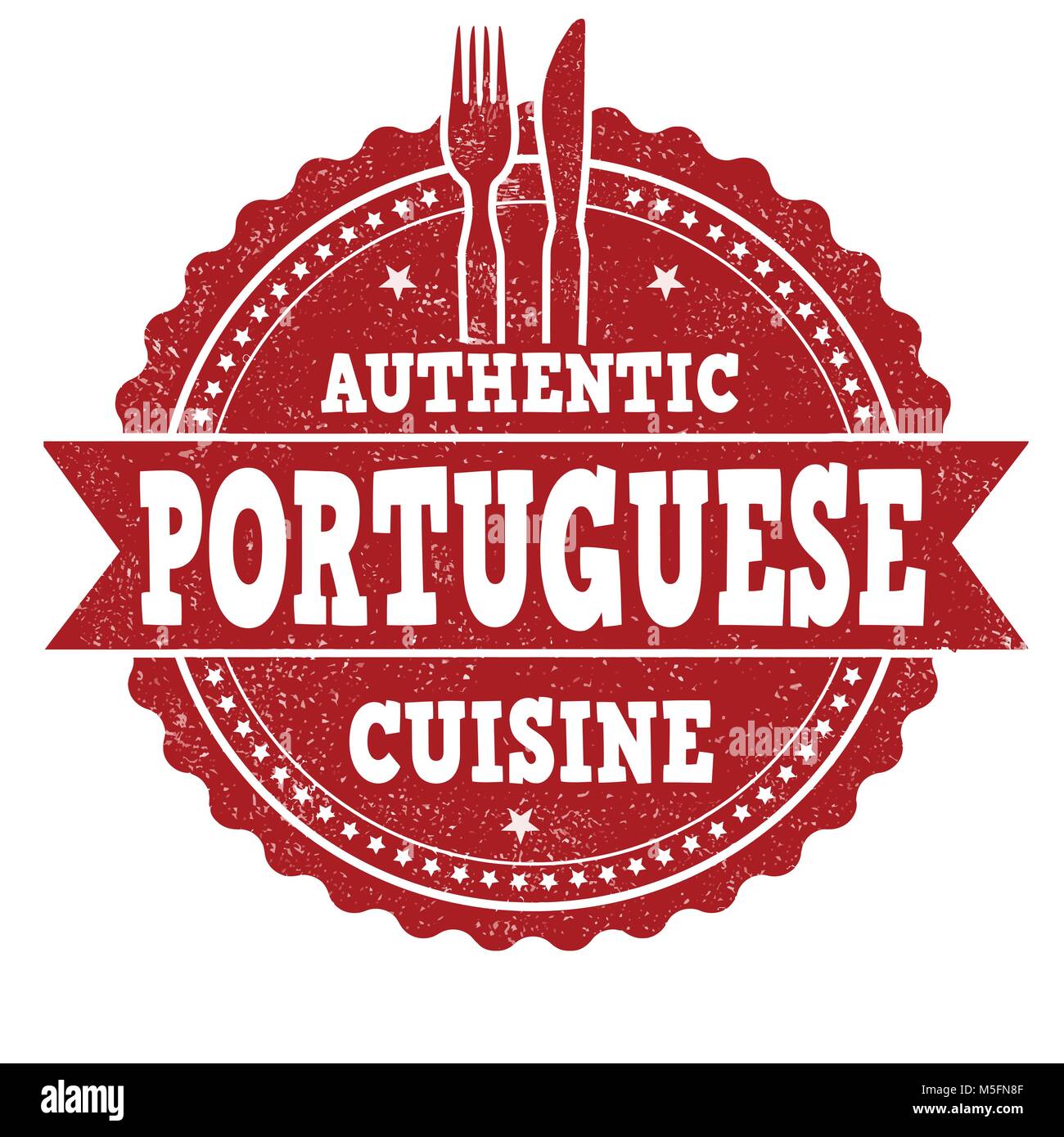 Une cuisine portugaise authentique grunge tampons sur fond blanc, vector illustration Illustration de Vecteur