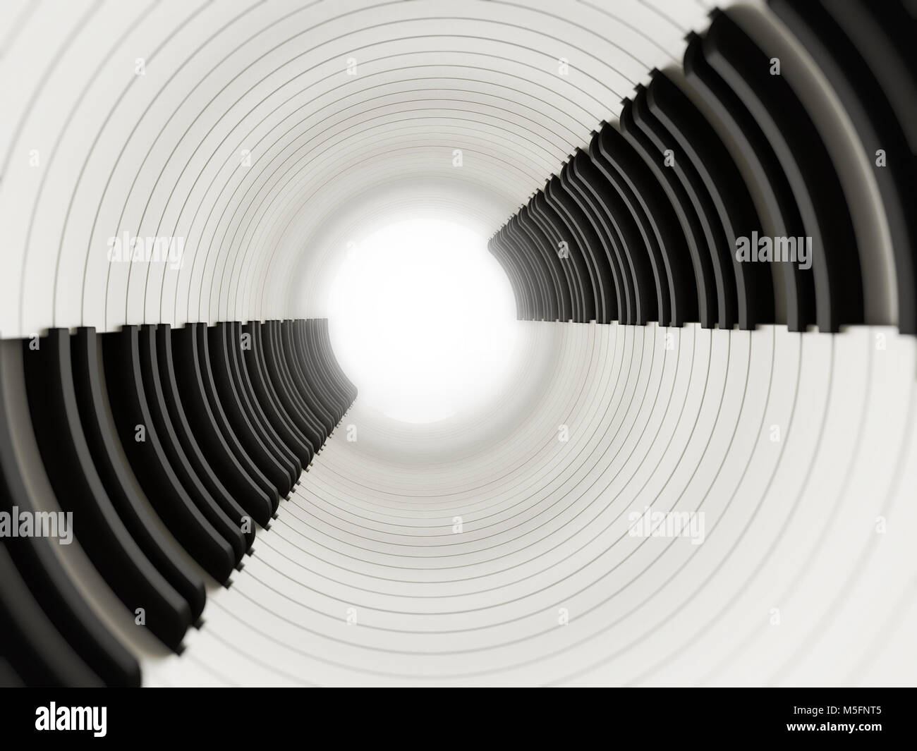 Noir et blanc résumé touches piano arrière-plan. 3D illustration. Banque D'Images