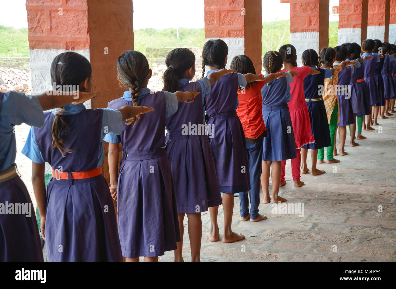 Les élèves à l'école, Jodhpur, Rajasthan, Inde, Asie Banque D'Images