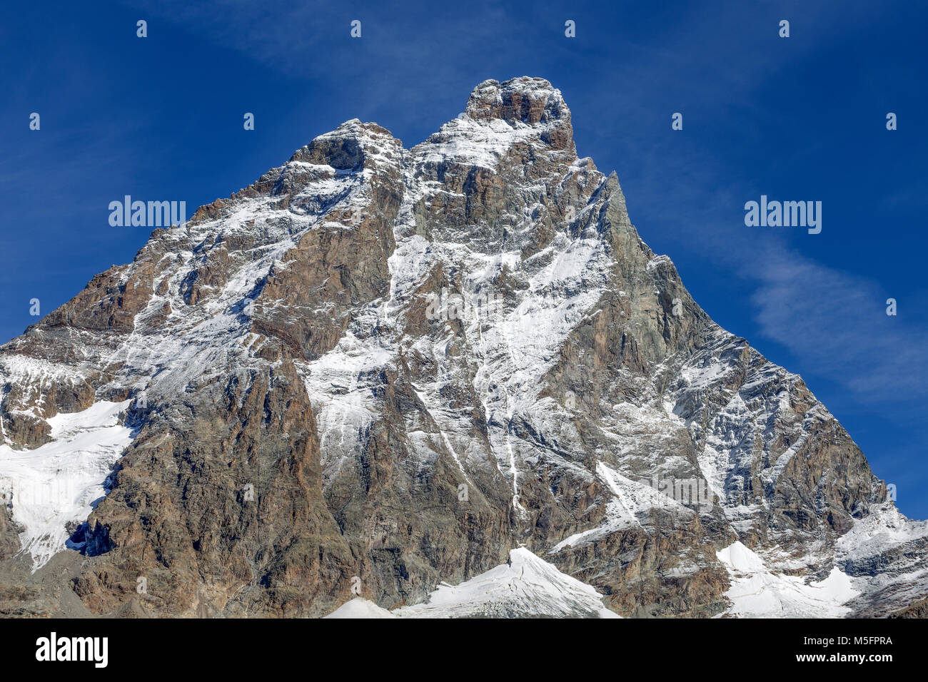Vue rapprochée de Mont Cervin (Matterhorn) , dans le Val d'aoste,Italie. Banque D'Images