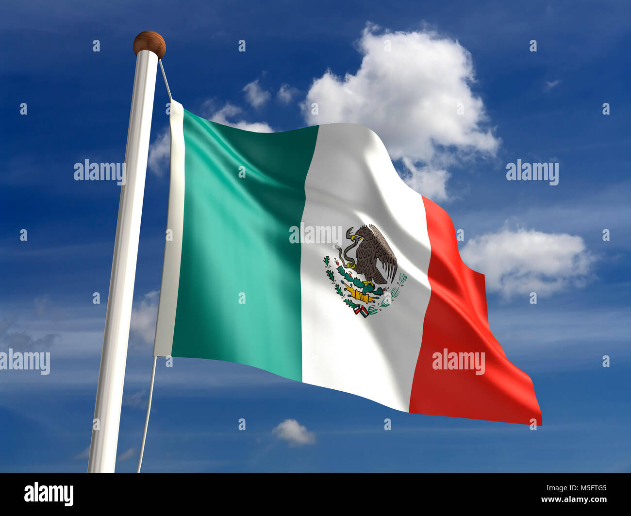 Drapeau Mexique 3D (avec chemin de détourage) Banque D'Images