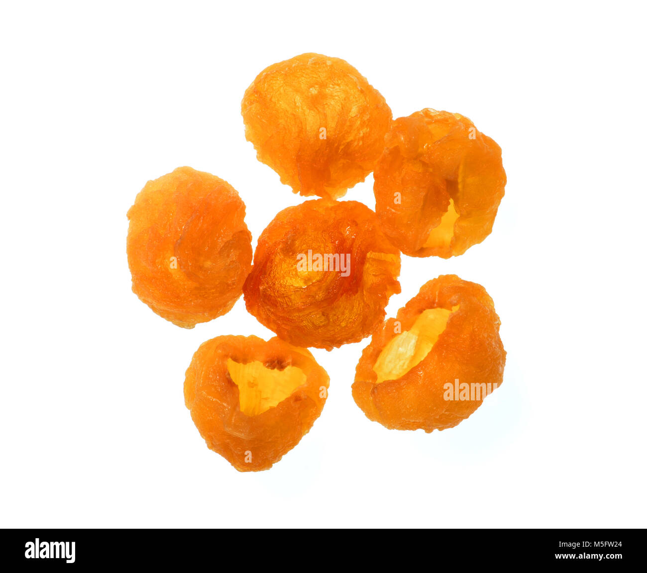 Isoler, longan séché séché couleur or longan, une vue de dessus la photo en gros plan d'un groupe d'image couleur or des longanes secs signe de longan séché de haute qualité Banque D'Images