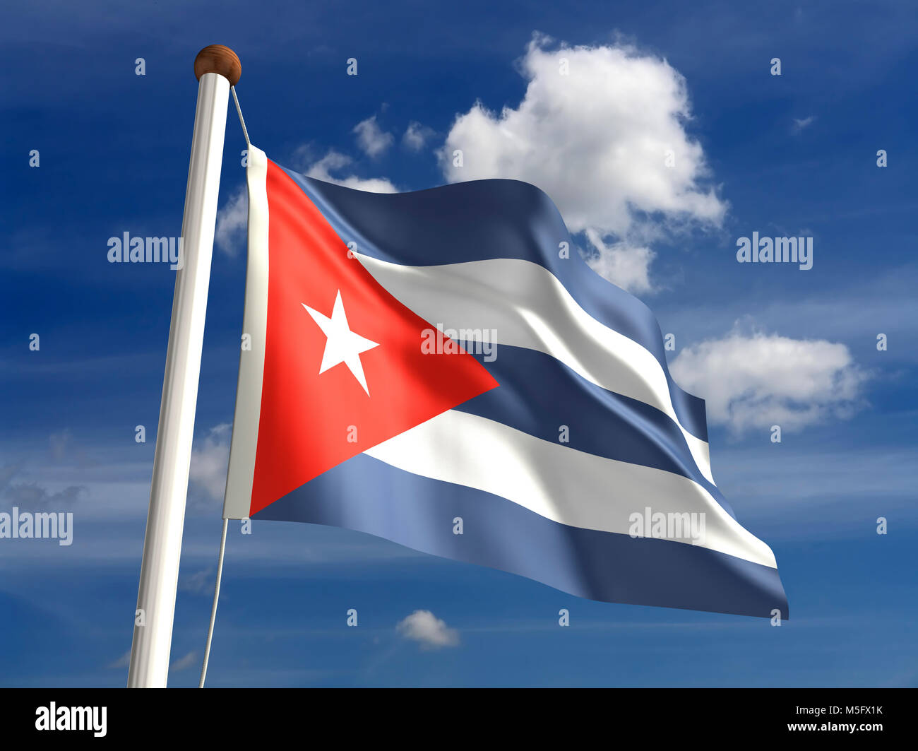 Drapeau Cuba 3D (avec chemin de détourage) Banque D'Images