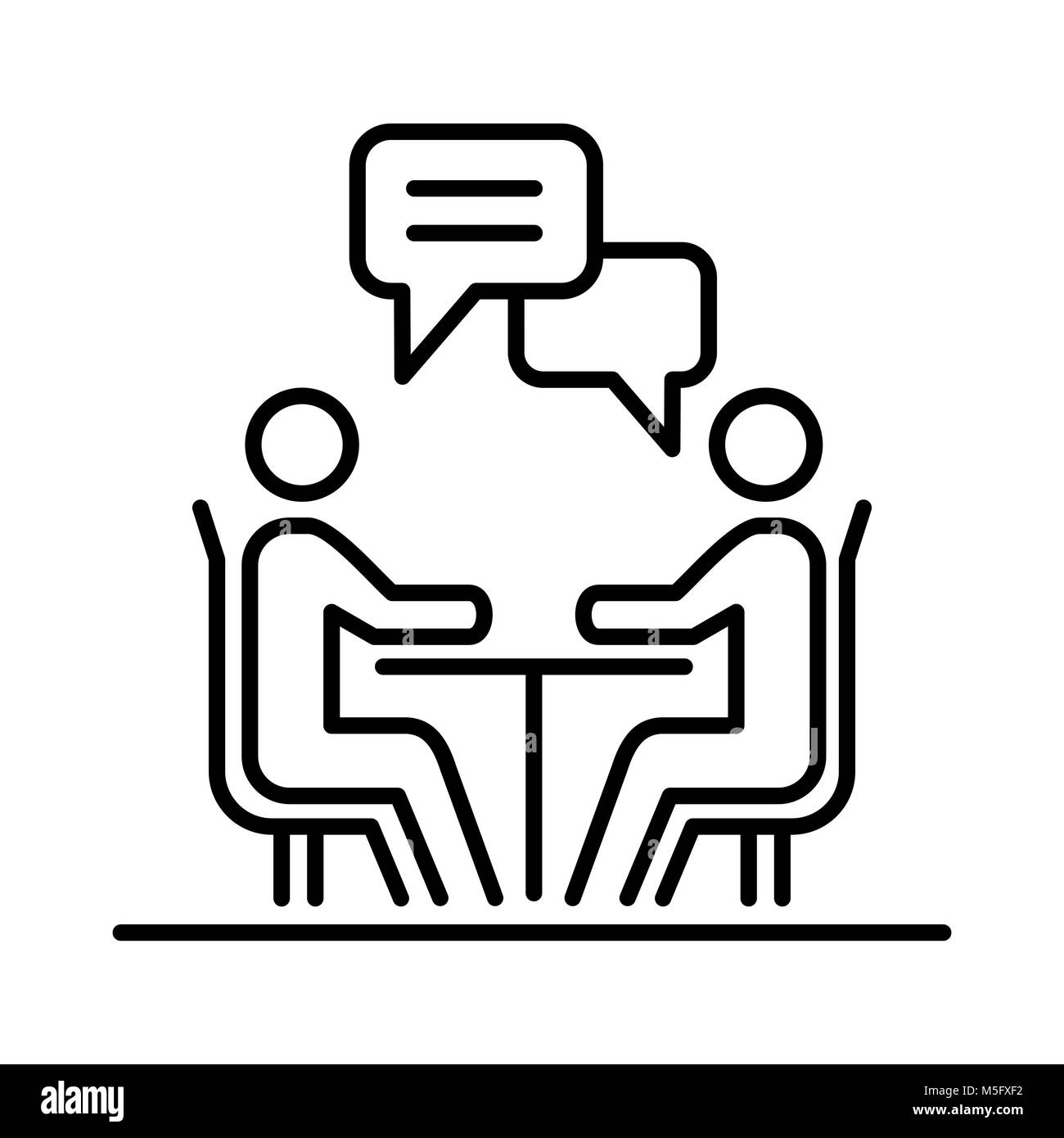 Les gens d'affaires réunion télévision ligne simple icône illustration. Illustration de Vecteur