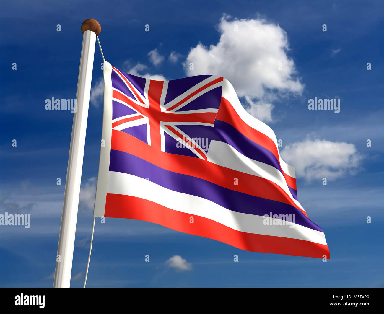 Drapeau Hawaii 3D (avec chemin de détourage) Banque D'Images