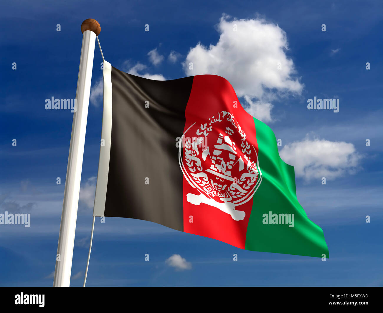 Drapeau de l'Afghanistan (with clipping path) Banque D'Images