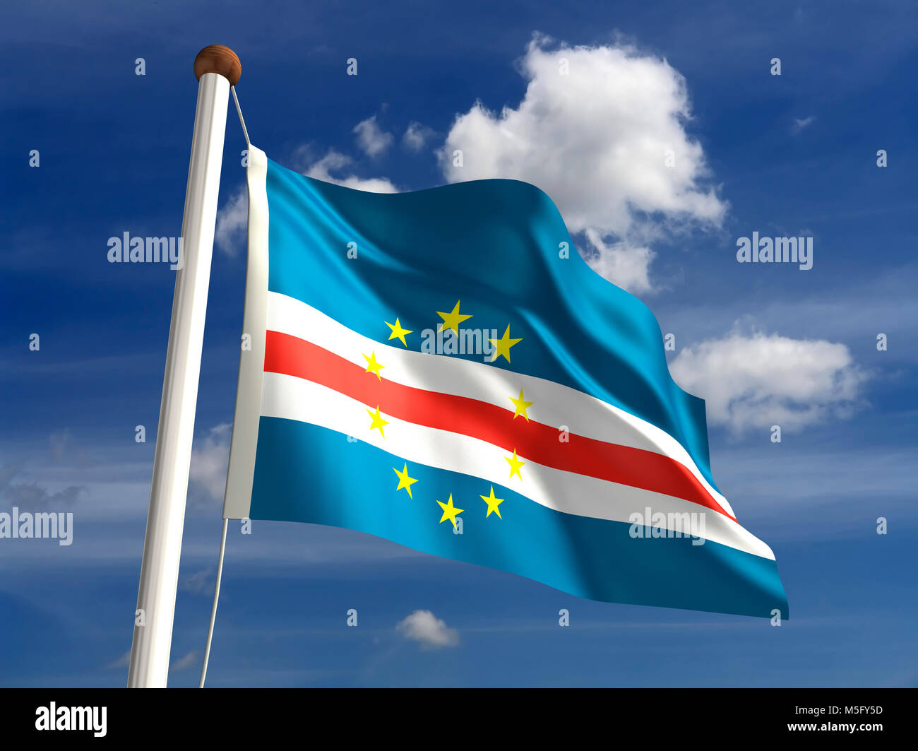 Cap-vert drapeau (with clipping path) Banque D'Images