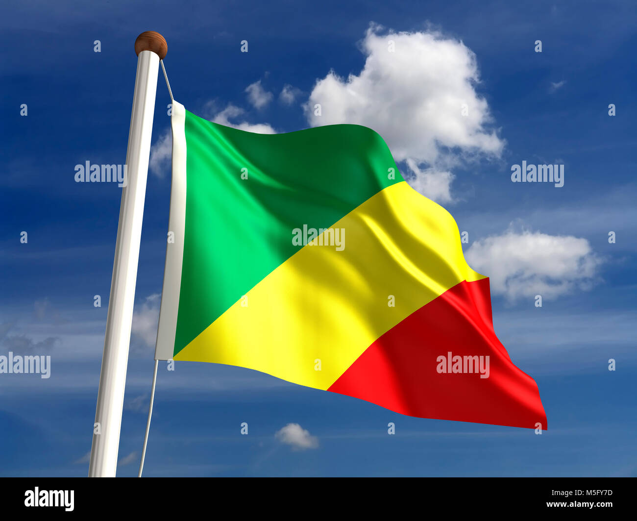 Drapeau Congo (with clipping path) Banque D'Images