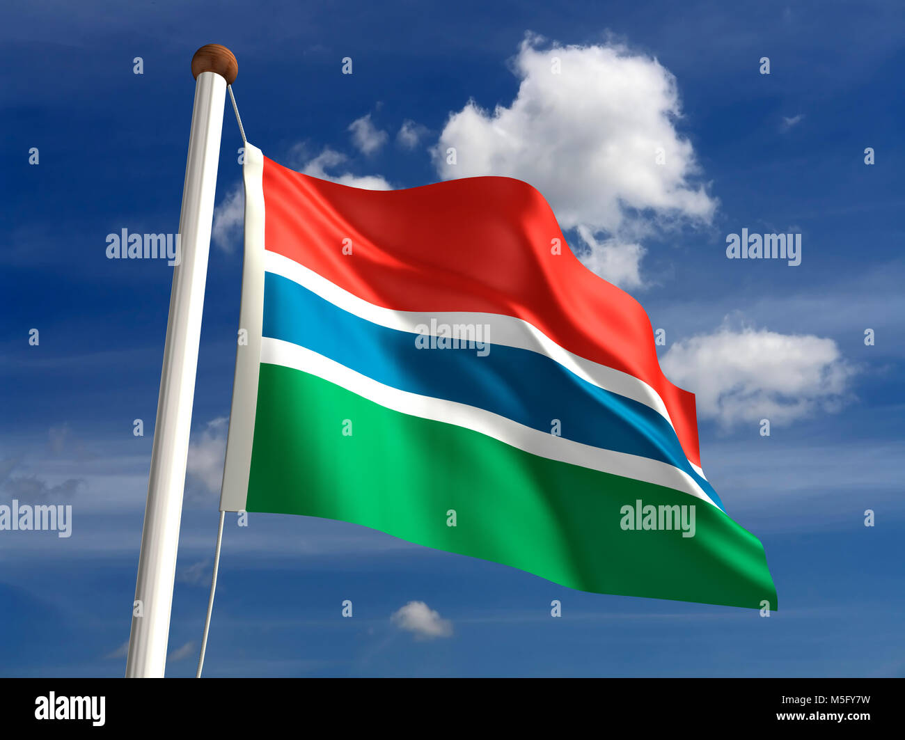 Drapeau Gambie (with clipping path) Banque D'Images