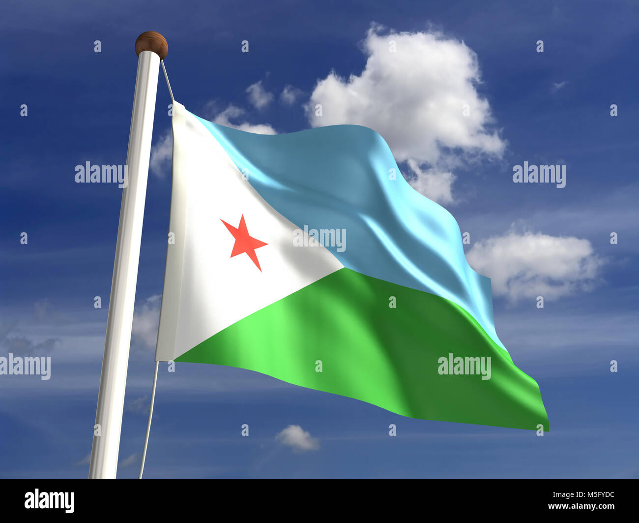 Drapeau Dijibouti (with clipping path) Banque D'Images