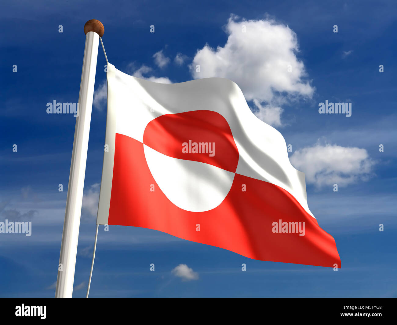 Drapeau du Groenland (with clipping path) Banque D'Images