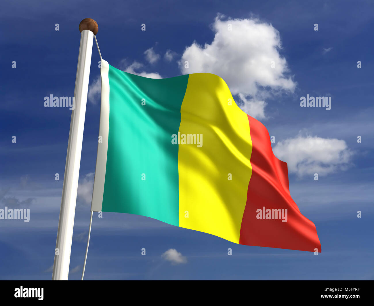 Drapeau Mali (with clipping path) Banque D'Images
