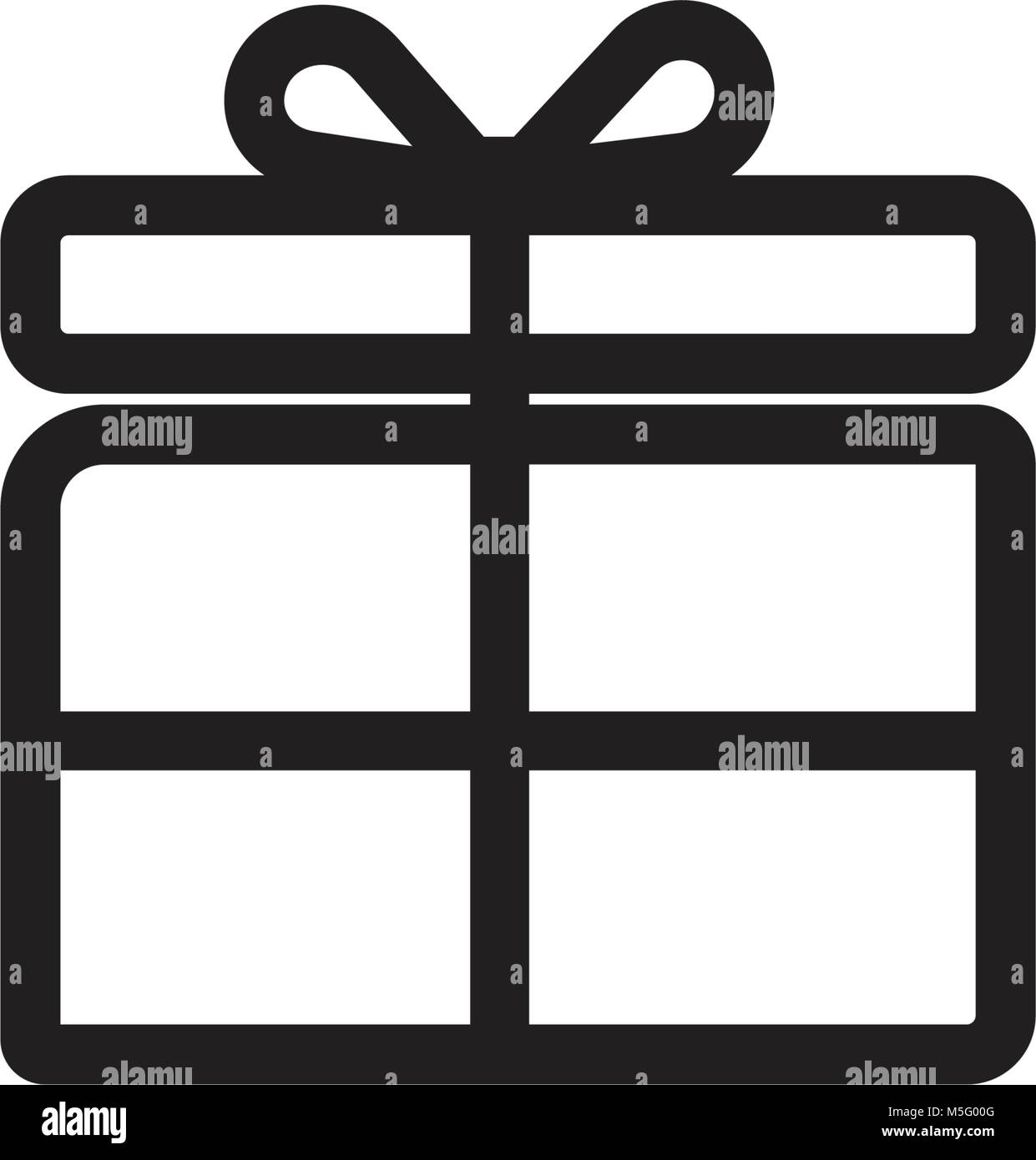 Cadeau,présent ligne de l'icône de style contour isolé sur fond blanc pour votre application mobile et web design, illustration vectorielle Illustration de Vecteur