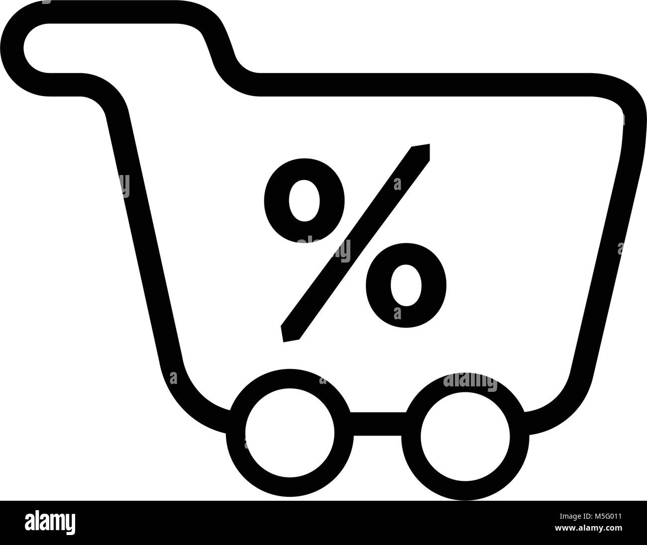 L'icône  % achats ligne fine contours isolé sur fond blanc pour votre application mobile et web design, illustration vectorielle Illustration de Vecteur