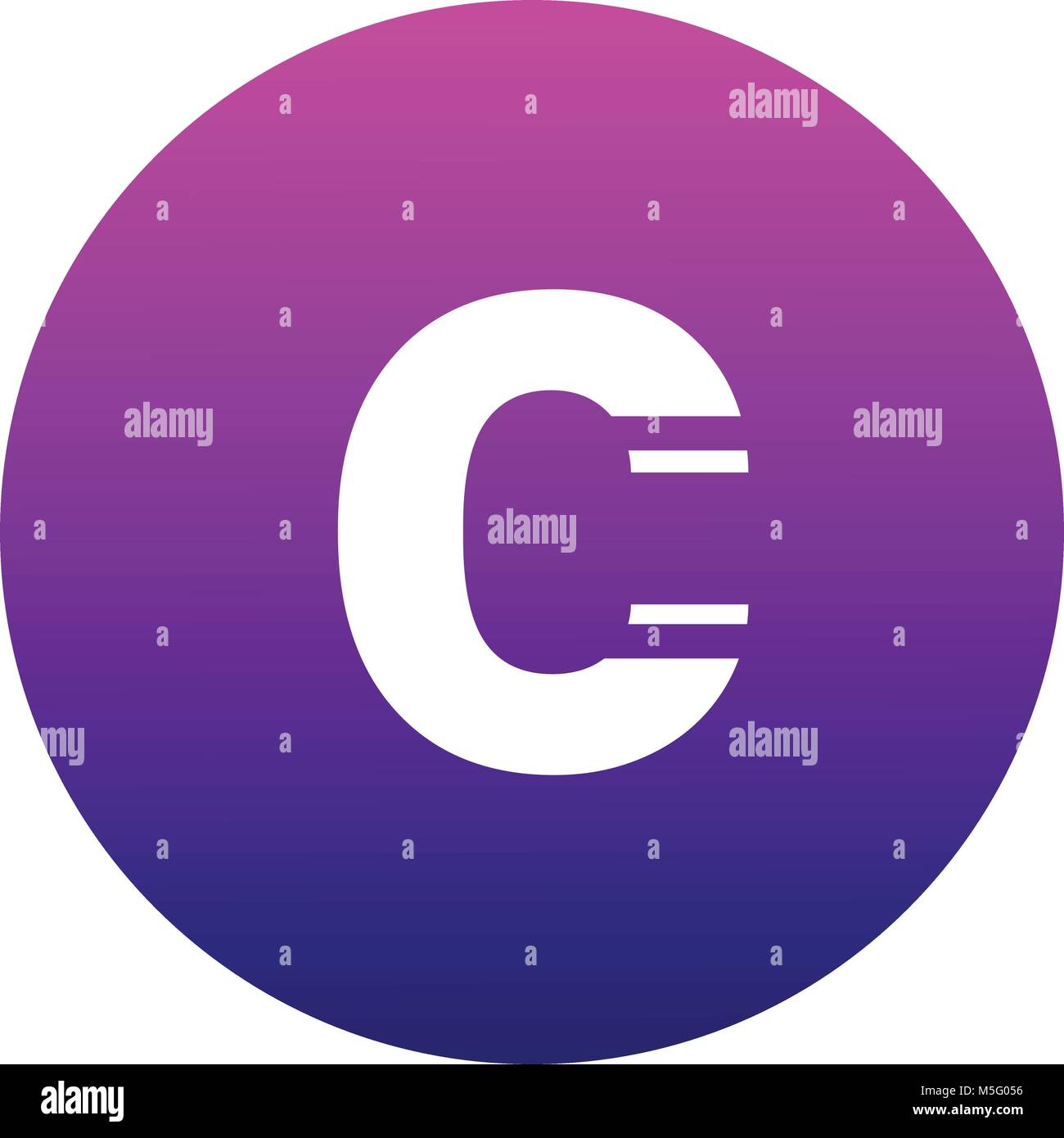 C logo vector font. Contours futuristes lettre. Ligne de haute qualité de l'authentification unique. Creative élégant symbole blanc sur fond coloré. L'alph minimale Illustration de Vecteur
