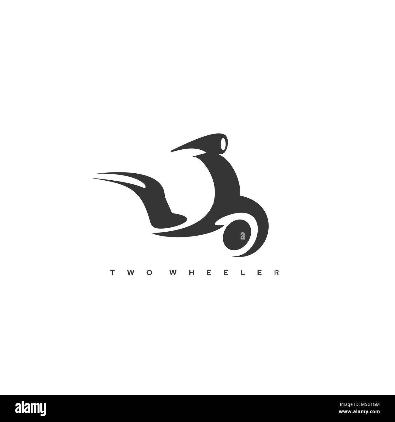 Deux roues icône, fond blanc. Illustration de Vecteur