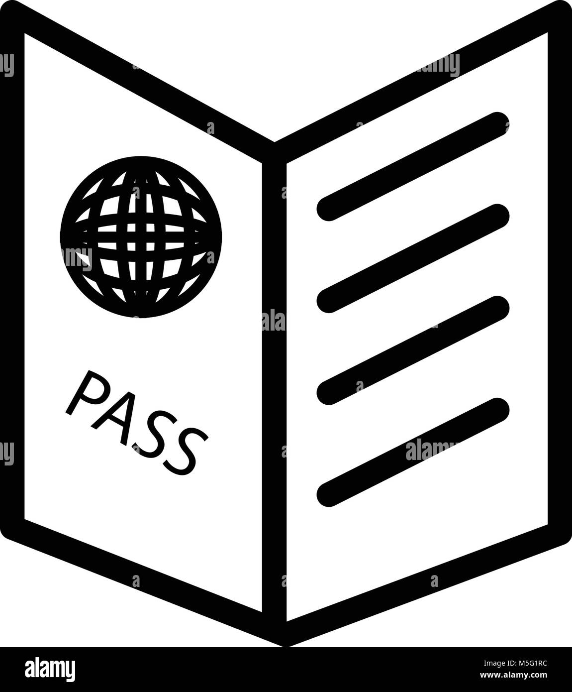 Passeport visa ligne de l'icône de style contour isolé sur fond blanc pour votre application mobile et web design, illustration vectorielle Illustration de Vecteur