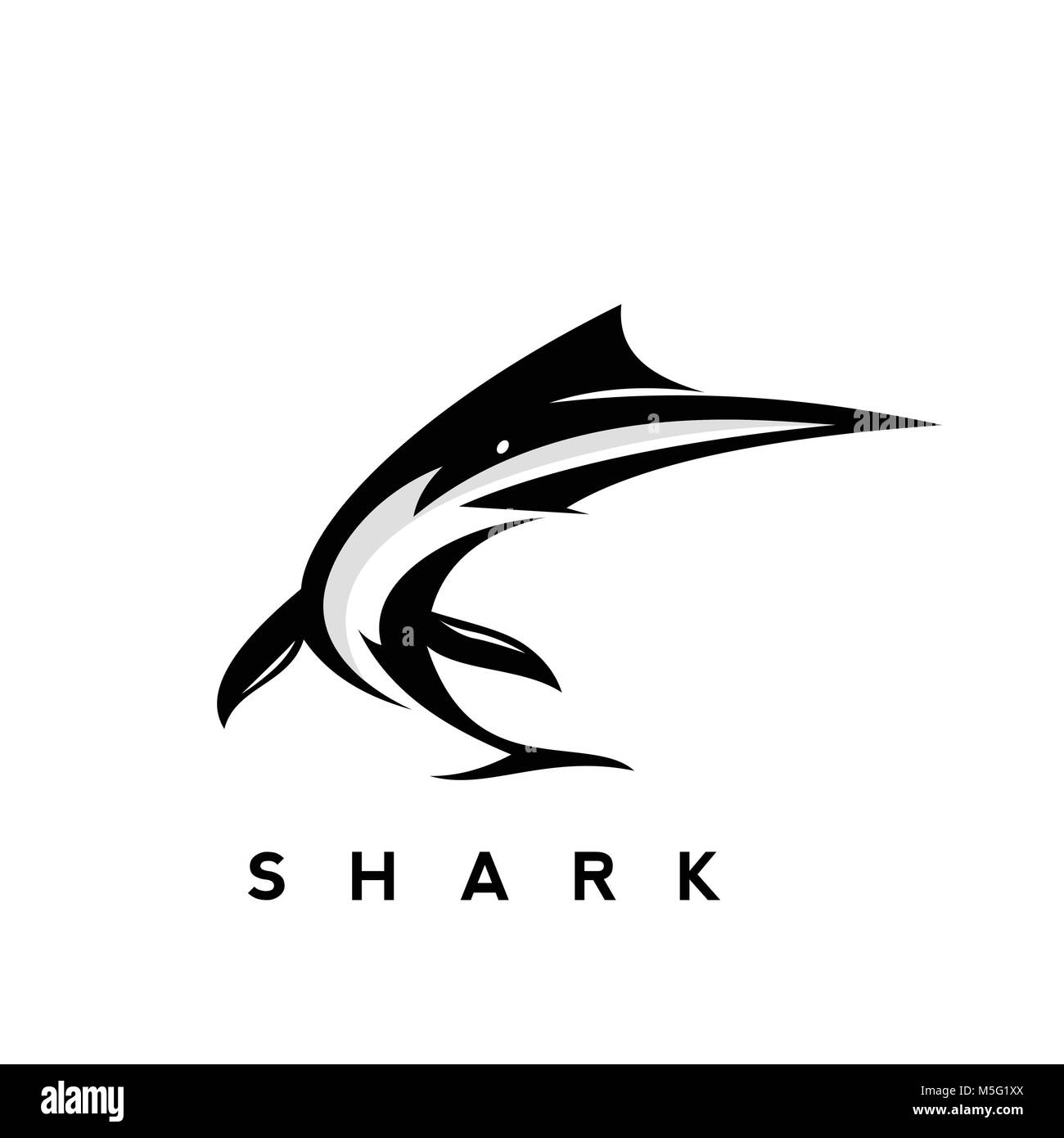 Logo Requin noir simple Illustration de Vecteur