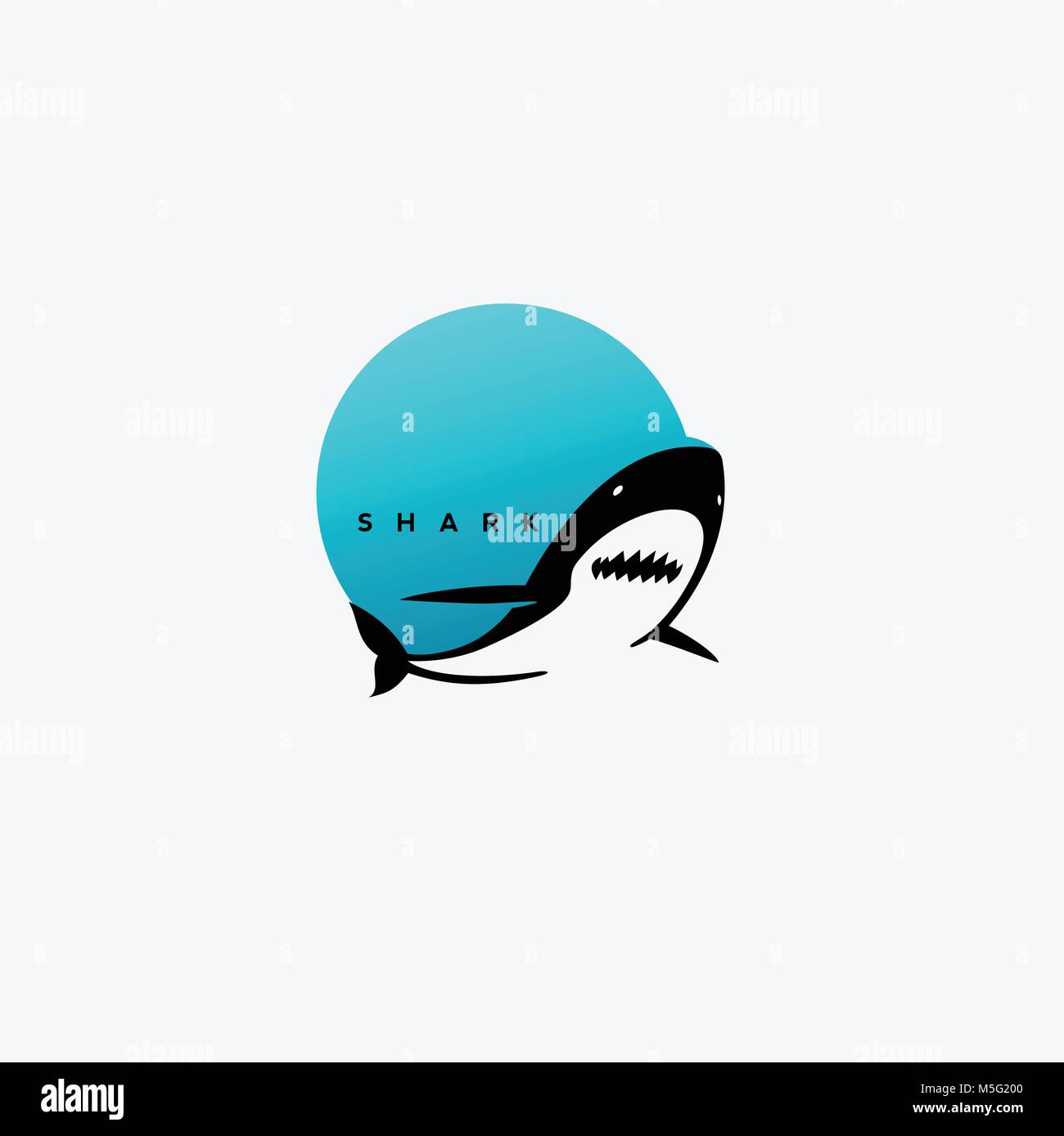 Conception de logo requin minimale. Illustration de Vecteur