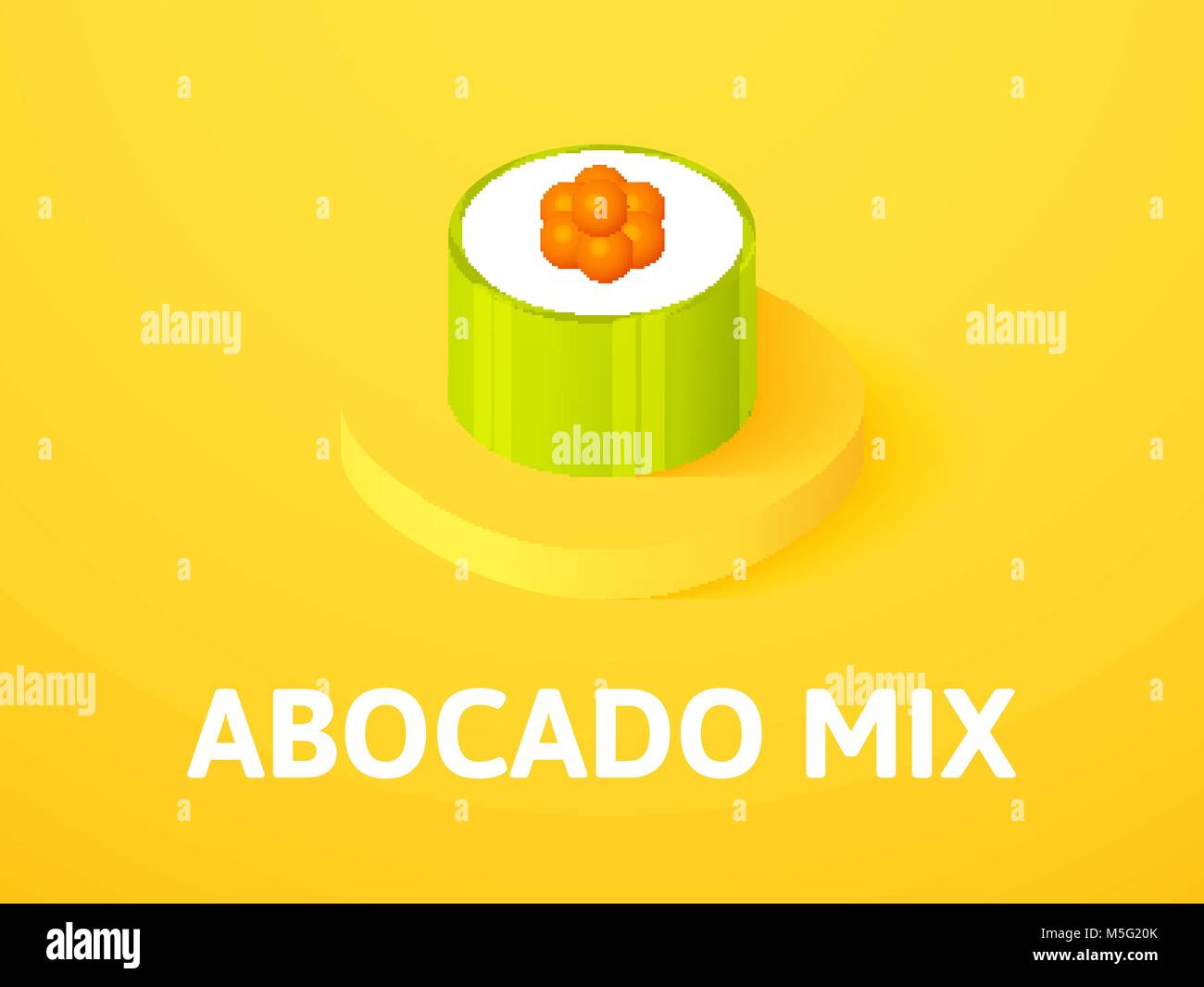 Abocado mix, icône isométrique isolé sur fond couleur Illustration de Vecteur