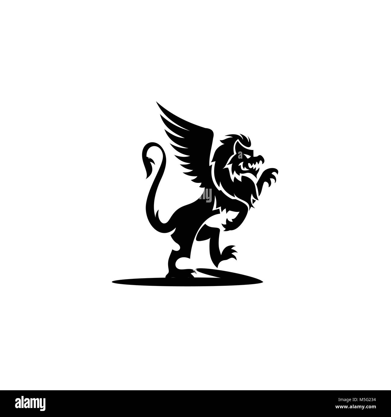 Un minimum de logo griffin noir vector illustration. Illustration de Vecteur