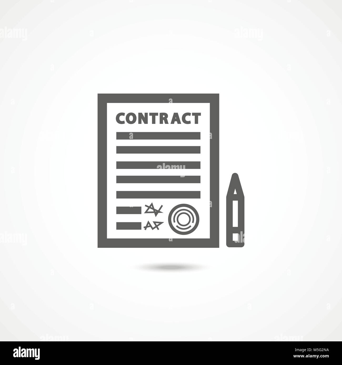 L'icône du contrat on white Illustration de Vecteur