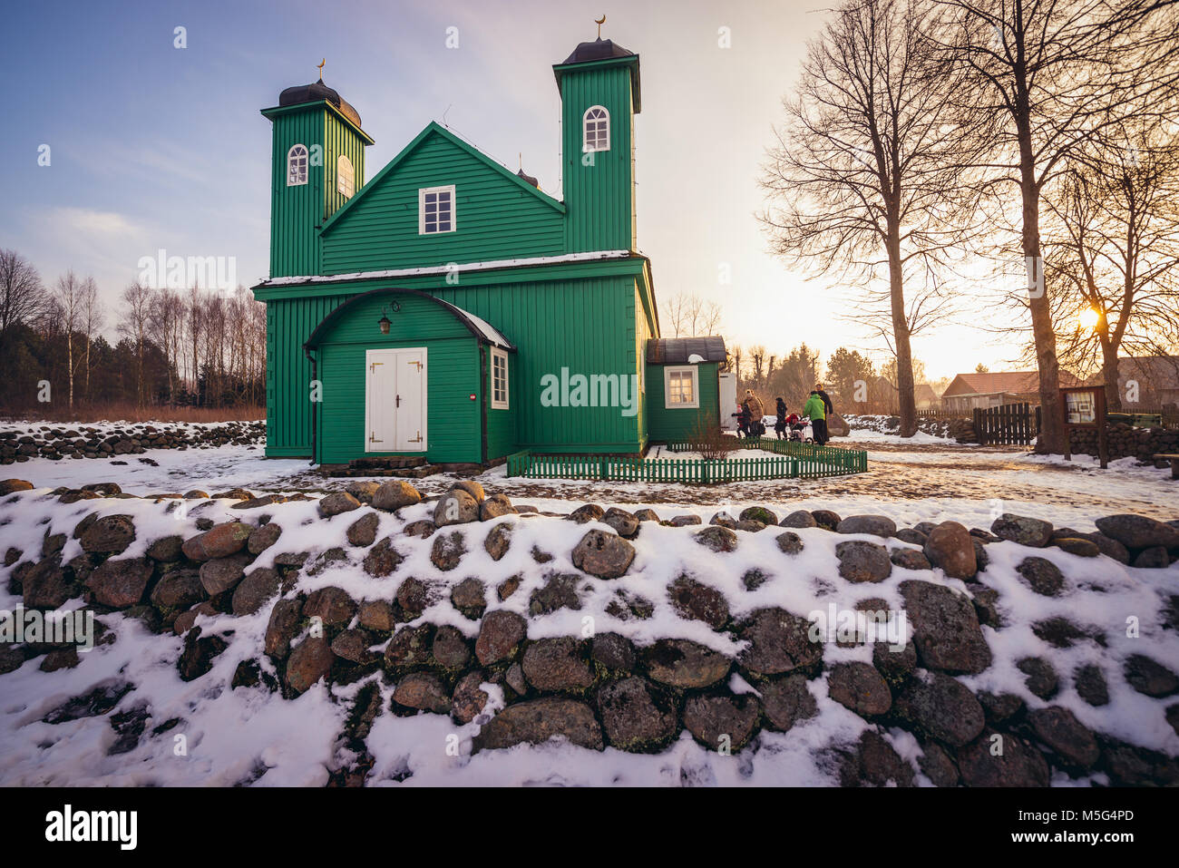 Mosquée à Kruszyniany, ancien village Tatars polonais au sein de l'établissement, comté de Sokolka Podlaskie Voivodeship de Pologne Banque D'Images