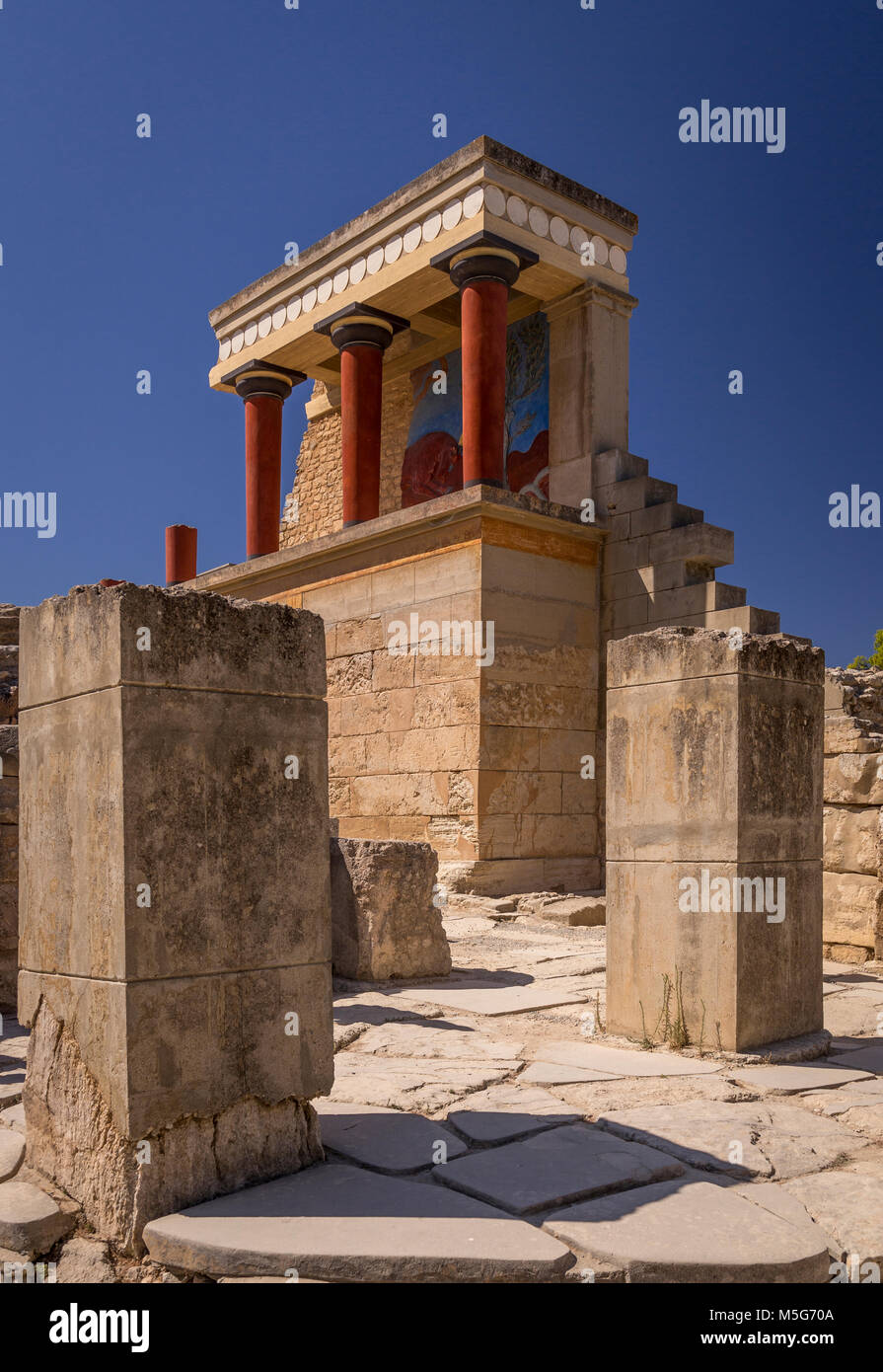 Palais minoen de Cnossos, sur l'île de Crète Banque D'Images