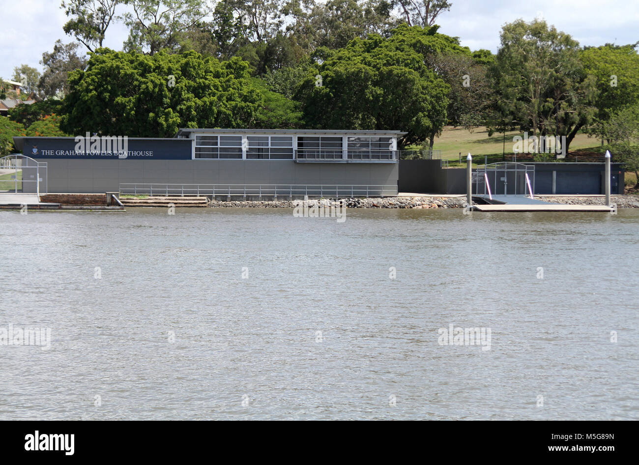 Le Graham Fowles Boathouse, fleuve de Brisbane, Australie Banque D'Images