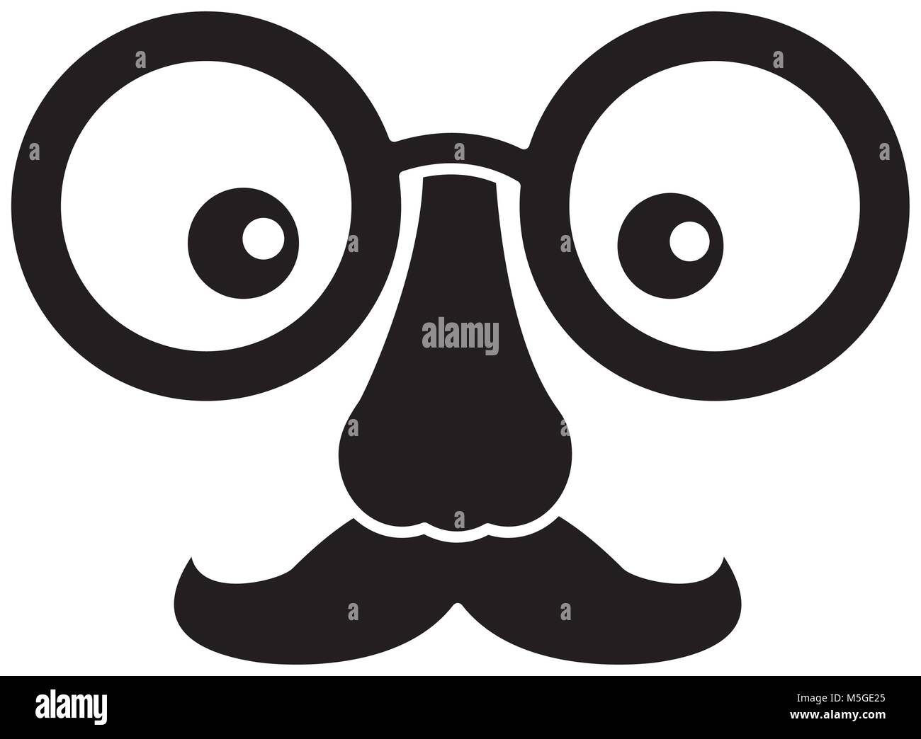 Funny fake moustache lunettes masque et nez Illustration de Vecteur